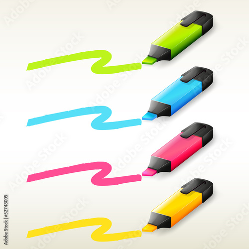Four markers in different colors
