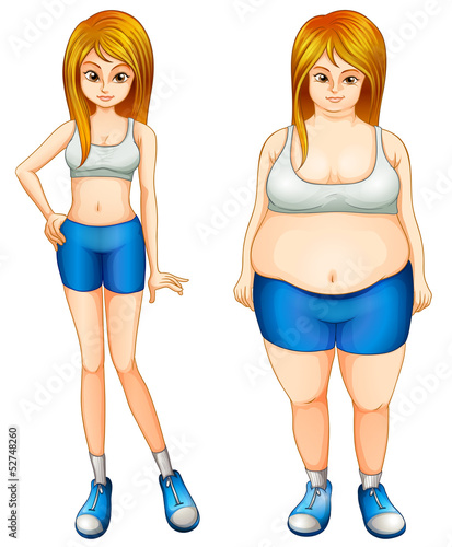 A fat and a slim woman