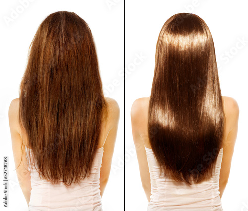 Hair. Before and After. Damaged Hair Treatment. Haircare