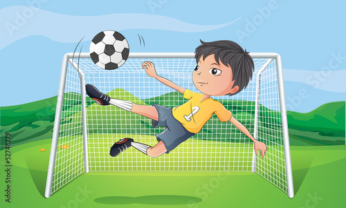 A young man playing football