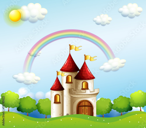 A castle below the rainbow
