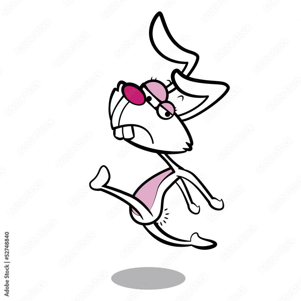 humor cartoon rabbit running with white background humor cartoon rabbit running with white background