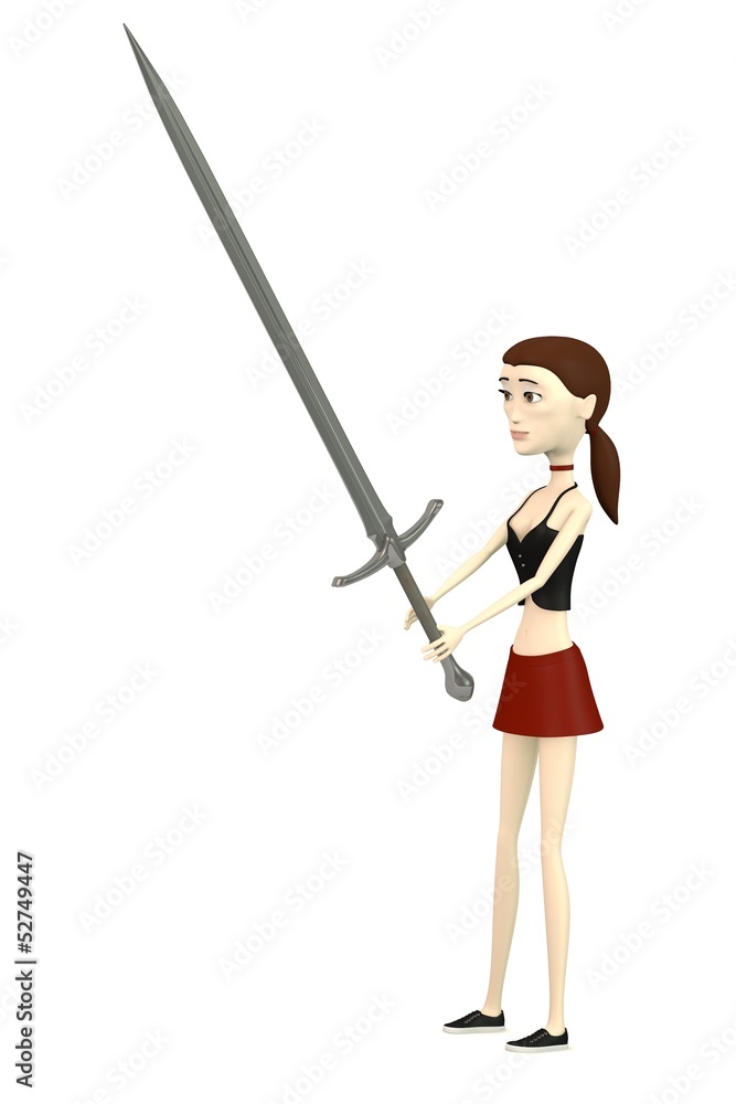 3d render of cartoon character with sword 3d render of cartoon character with sword