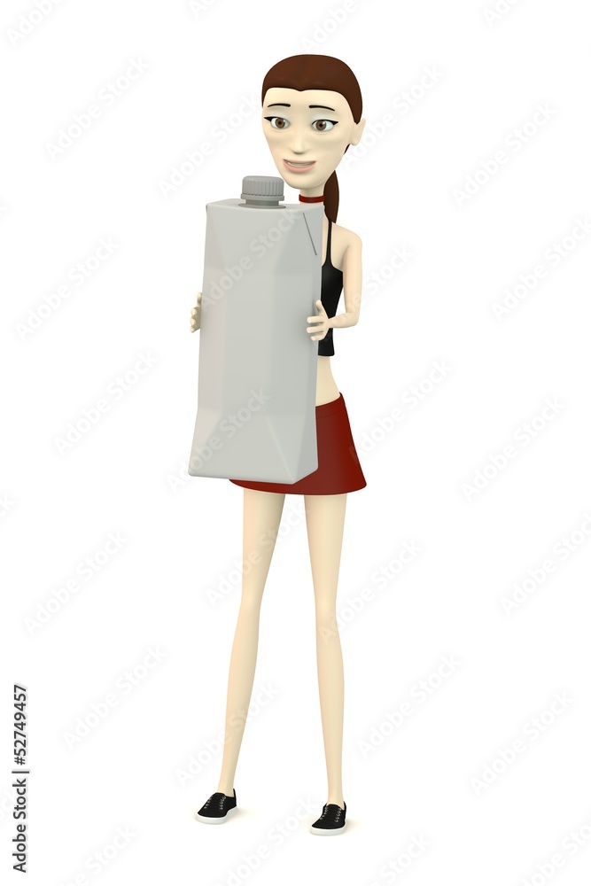 3d render of cartoon character with drink box 3d render of cartoon character with drink box