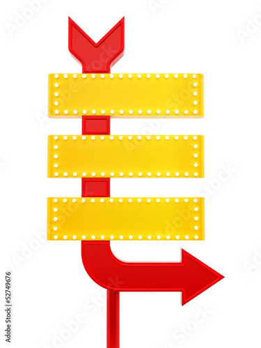 render of an empty sign, isolated on white