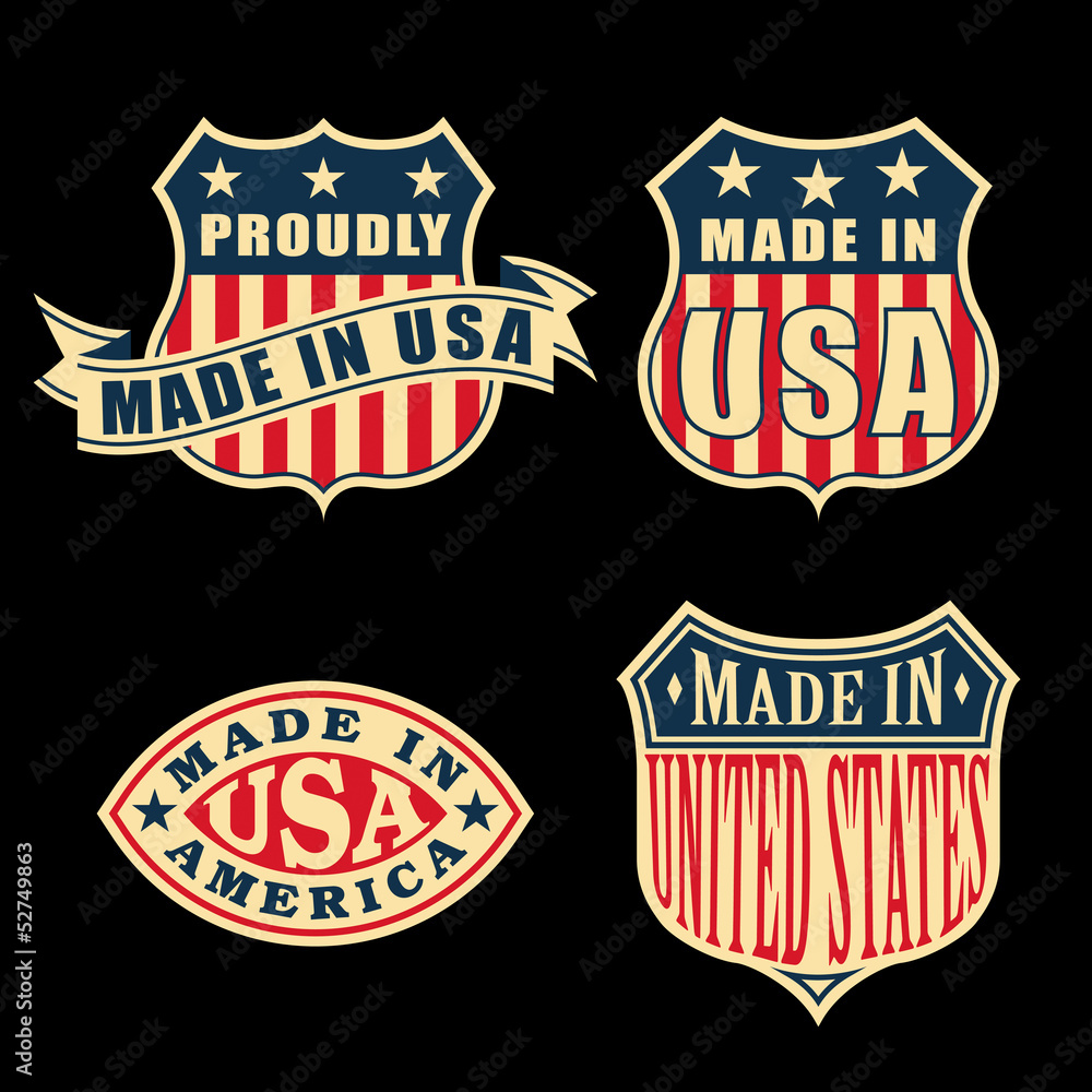 Obraz premium Made in America – set of badges and labels.