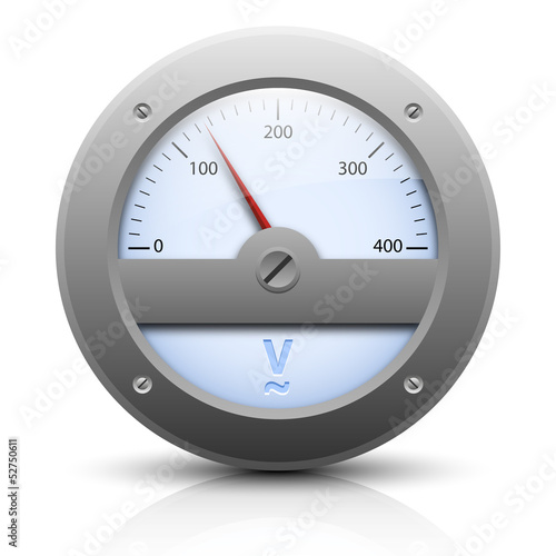 Analog voltmeter. Vector illustration