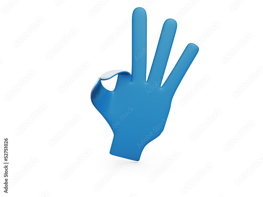 Obraz premium blue paper hand okey