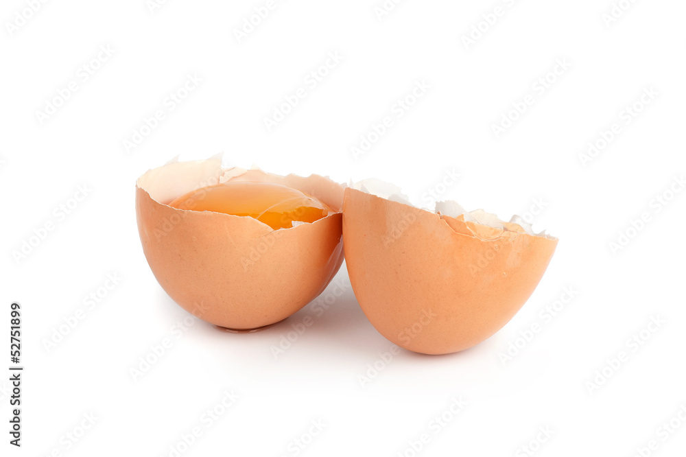 Broken egg isolated on white background Broken egg isolated on white background