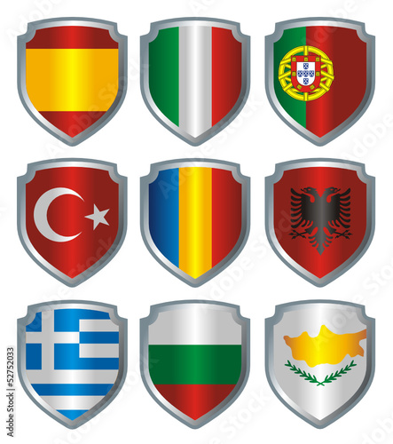 Shield Flags metallic South Europe