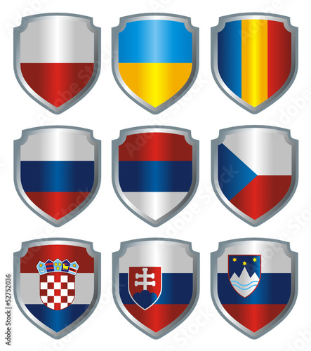Shield Flags metallic Eastern Europe Free Download Shield Flags metallic Eastern Europe - GFXLoad