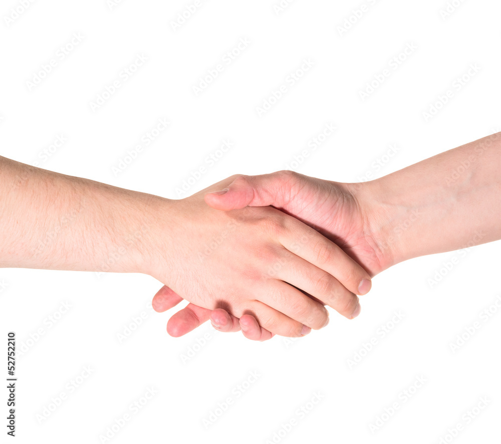 Handshake hand gesture isolated