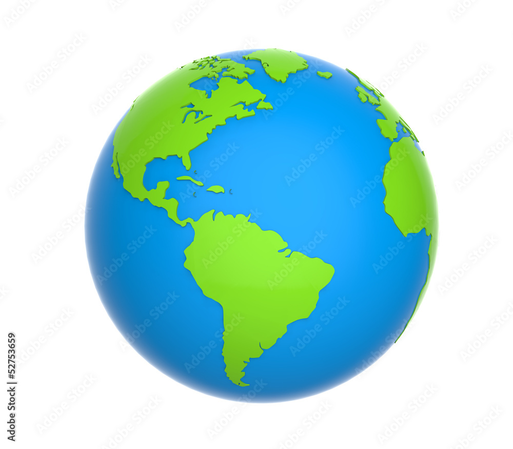 Earth Globe isolated on white background