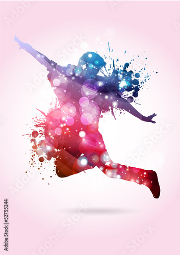 Ballerino, ballerina con macchie di colore