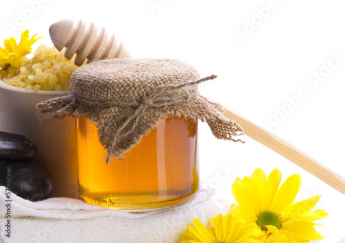 spa still-life with honey photo