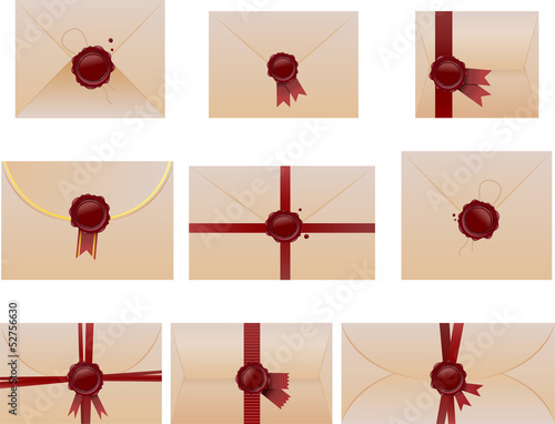 envelope set with wax seals