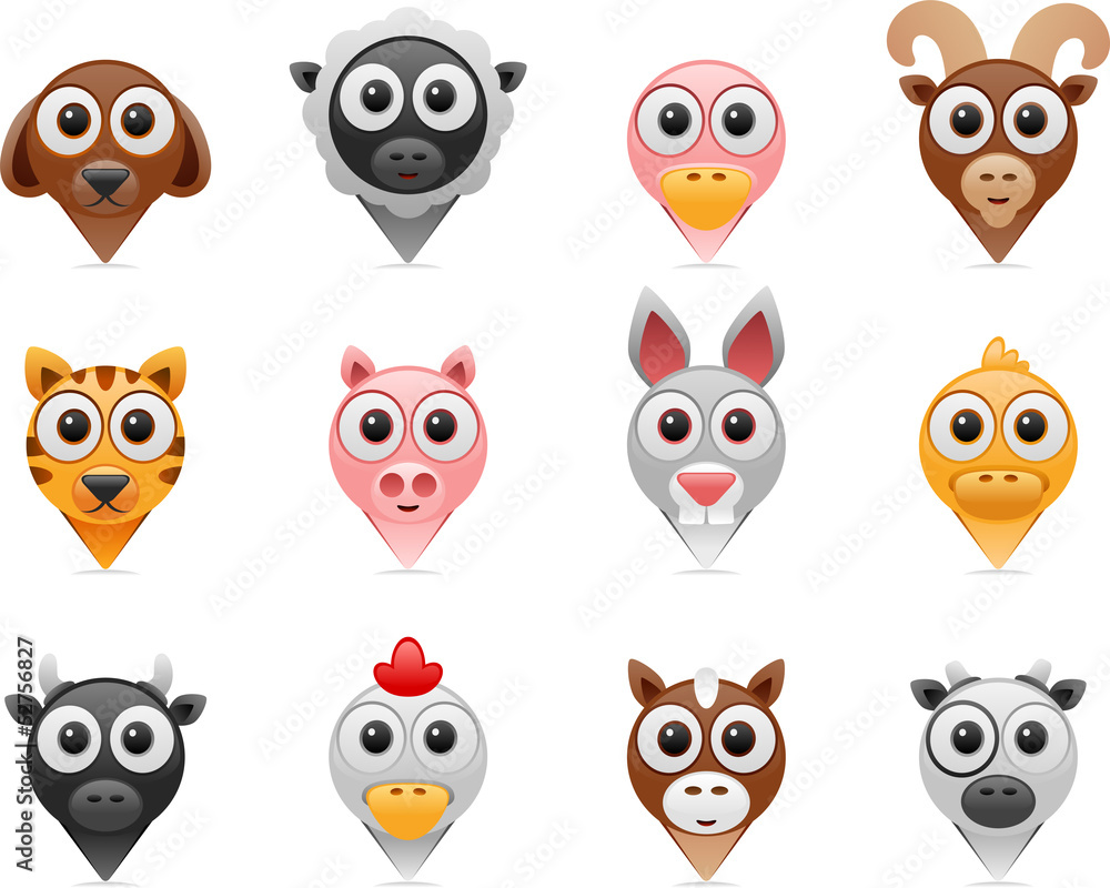 farm animals pointer icons farm animals pointer icons