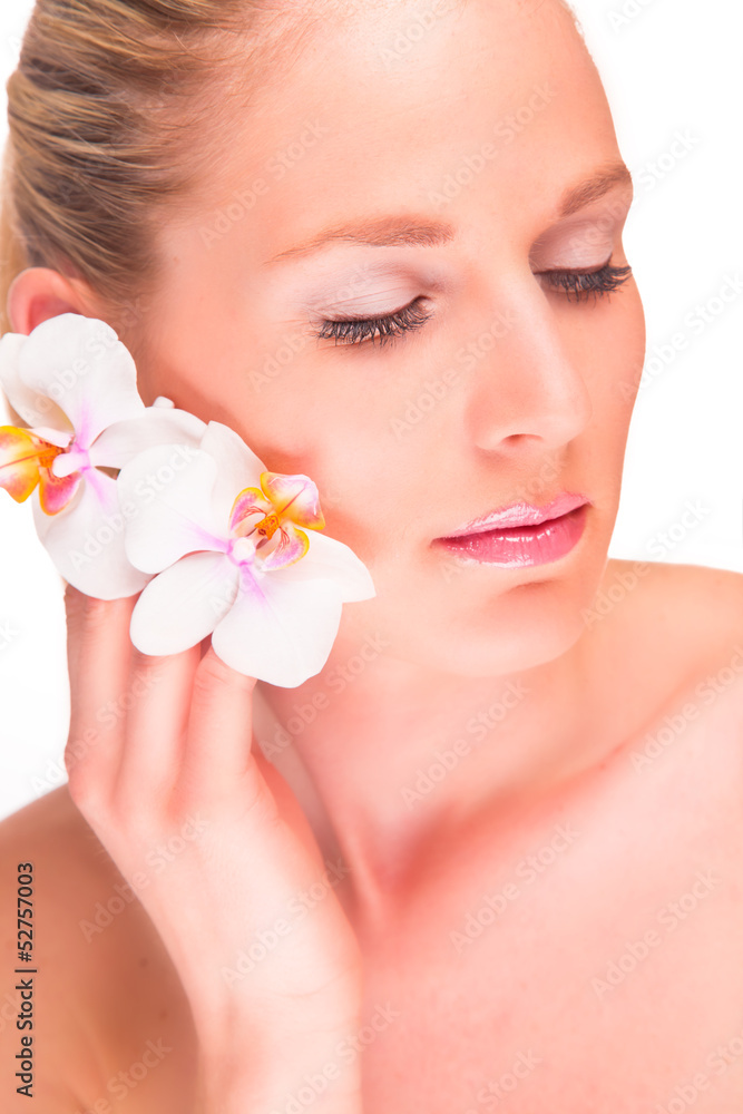 Spa woman. Perfect blond girl. Isolated on white background. Spa woman. Perfect blond girl. Isolated on white background.