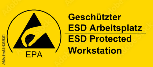 Schild - Geschützter ESD Arbeitsplatz
