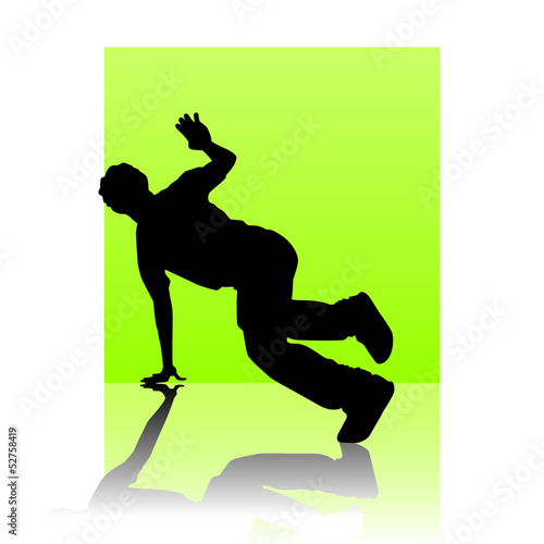 Break dancer light green sq...