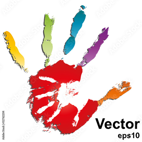 Mother and child hand prints