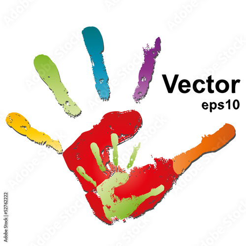 Mother and child hand prints