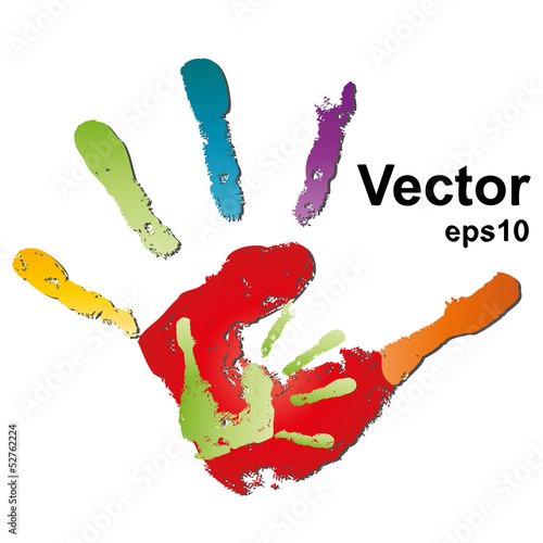 Mother and child hand prints