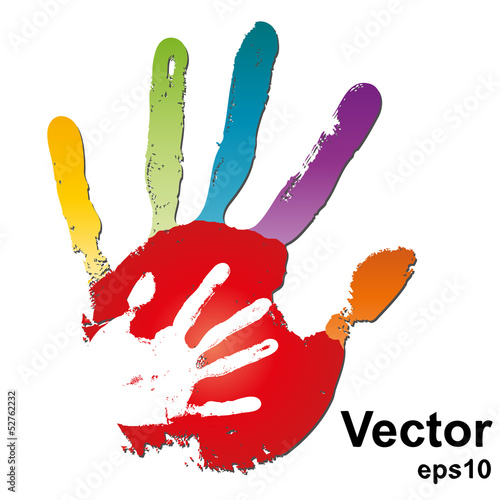 Mother and child hand prints