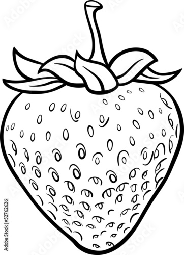 strawberry illustration for coloring book