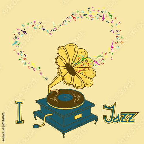 Illustration of gramophone