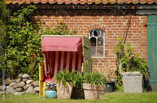 Strandkorb im Garten