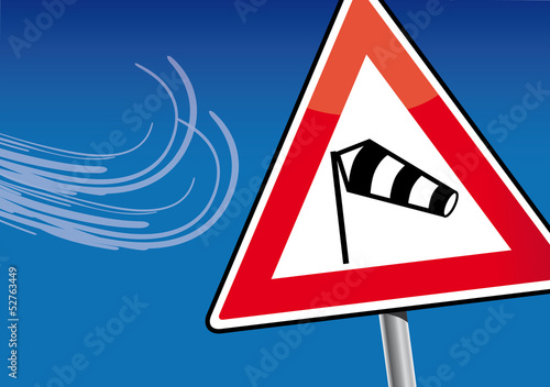 Achtung Seitenwind, Schild Warnung