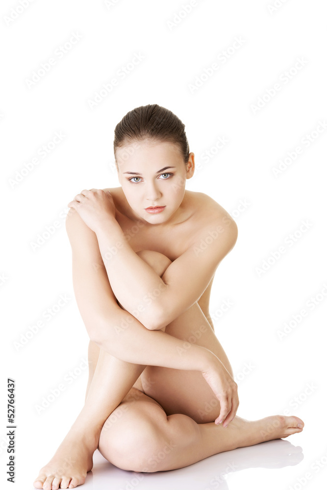 Sexy fit naked woman with healthy clean skin Sexy fit naked woman with healthy clean skin