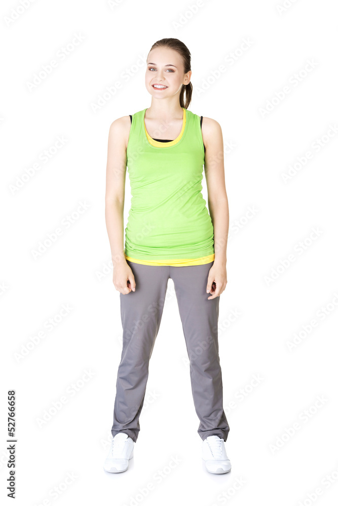Happy active woman in sports clothes Happy active woman in sports clothes
