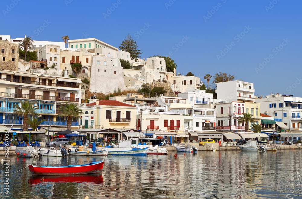 Naxos island at the Cyclades of the Aegean sea in Greece