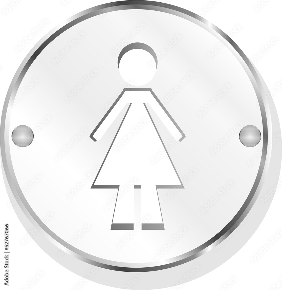 woman metallic button