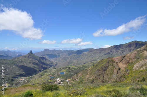 Blick zum Roque Bentaiga, Gran Canaria