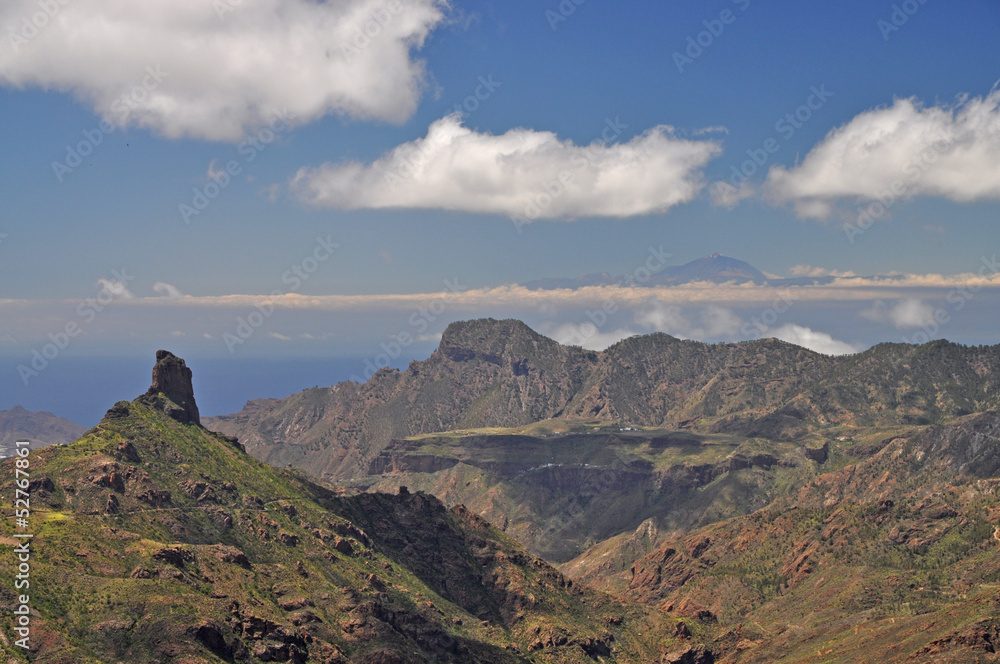 Blick zum Roque Bentaiga, Gran Canaria