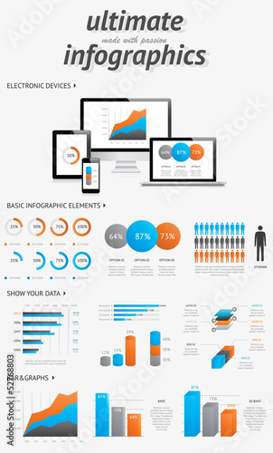 Ultimate info graphics elements set vector