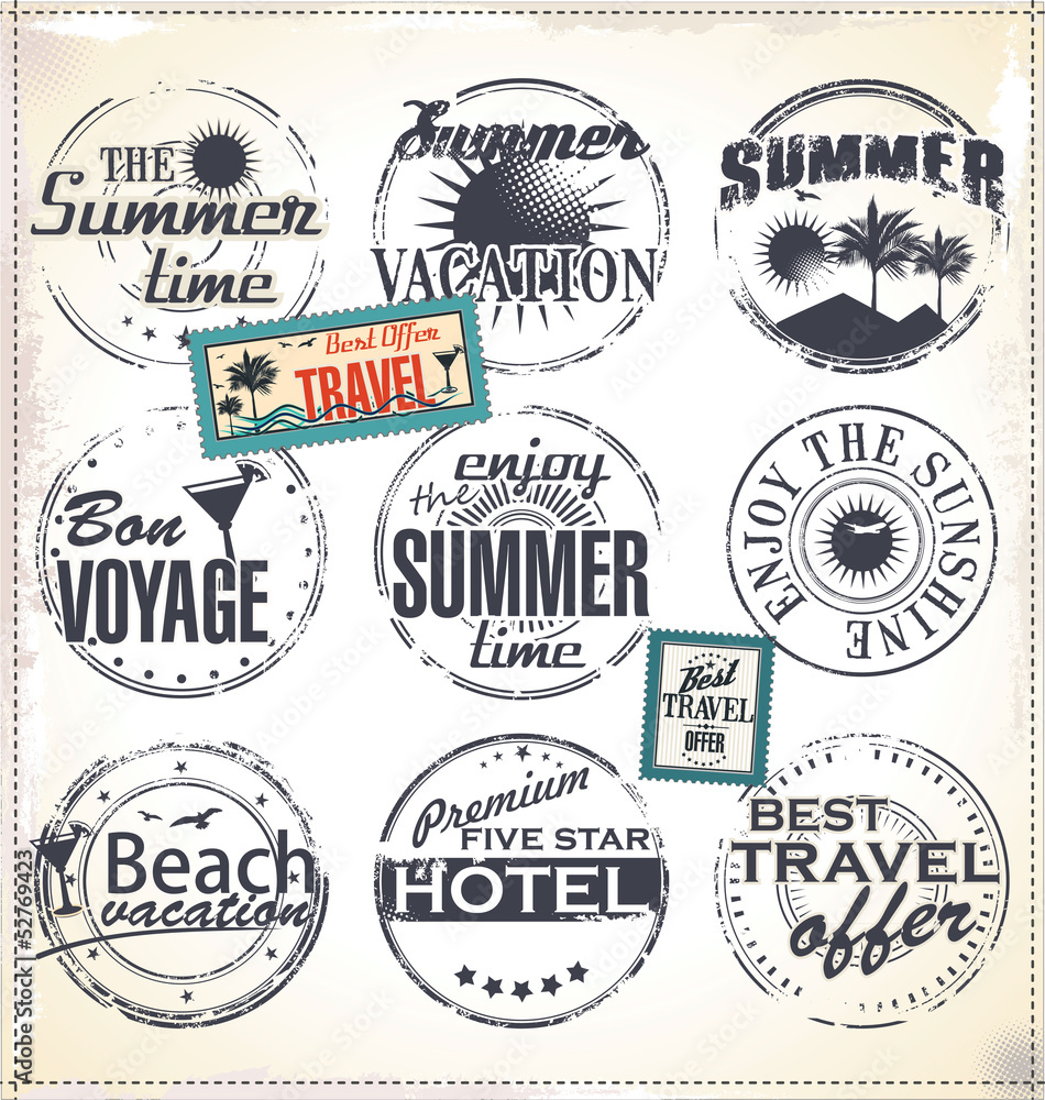 Obraz premium Summer vacation grunge rubber stamp