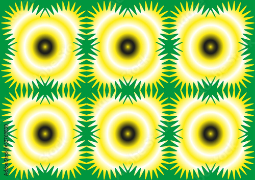 yellow circles on green
