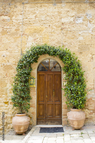 Doors from the medieval town Pienza in Italy