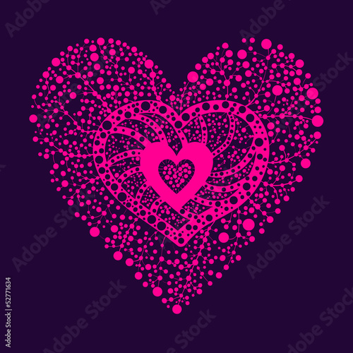 pink floral heart