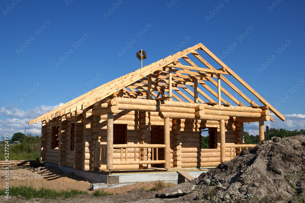 house built from logs house built from logs