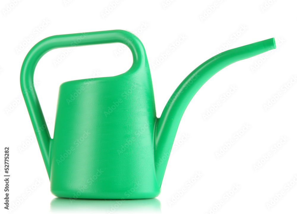 Green watering can isolated on white Green watering can isolated on white