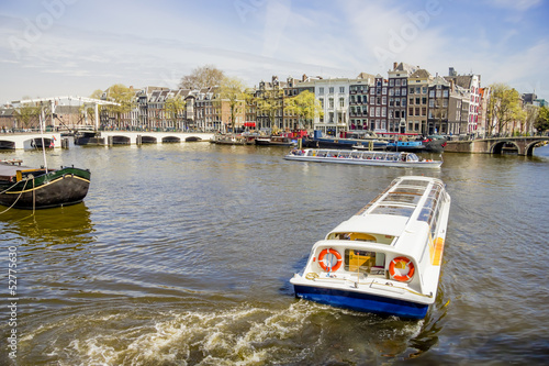 View on houseboats, Amsterdam, the Netherlands photo