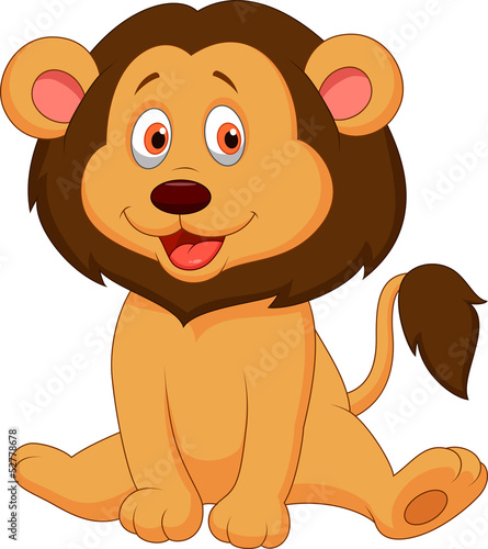 Fototapeta Naklejka Na Ścianę i Meble -  Cute baby lion cartoon