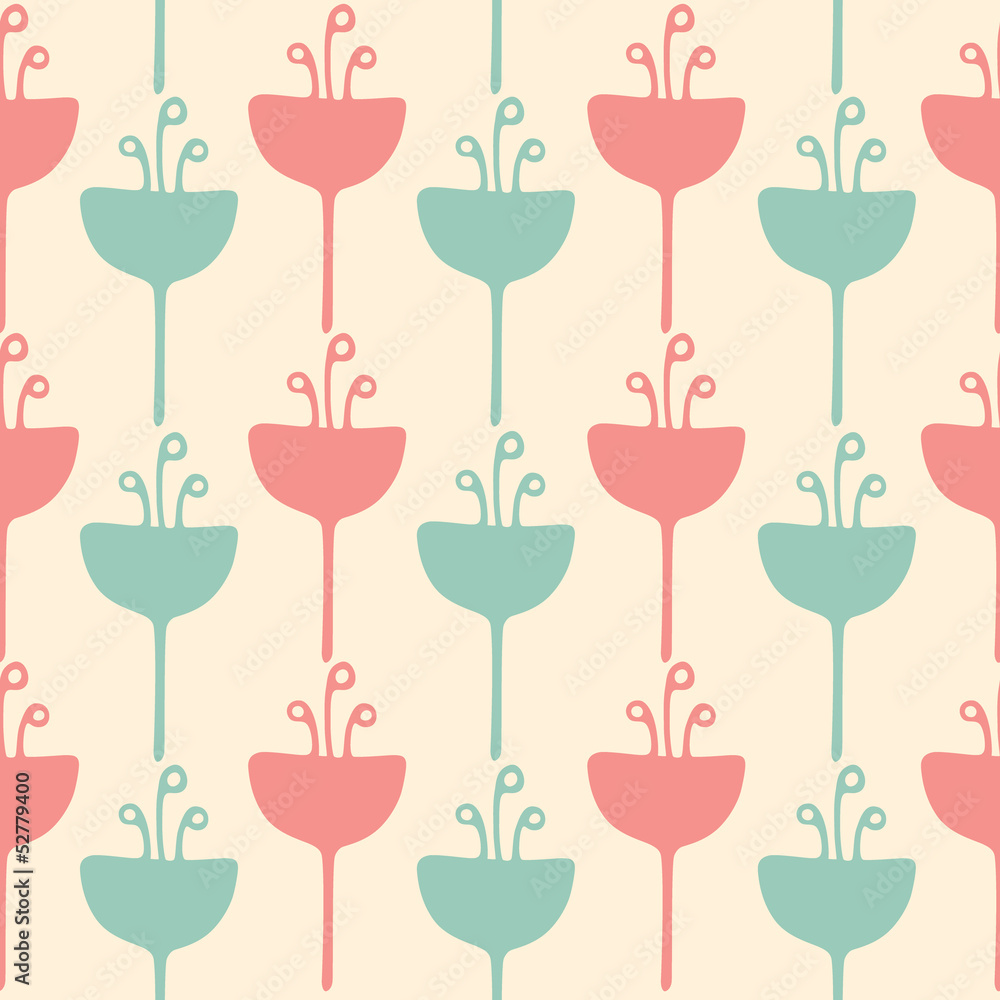 Seamless tulip flower background pattern