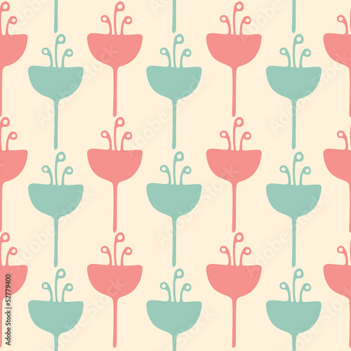 Seamless tulip flower background pattern