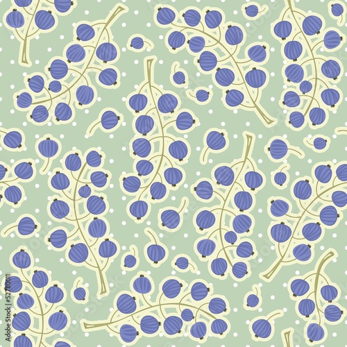 czarne porzeczki nieskończony deseń na retro tle w kropki